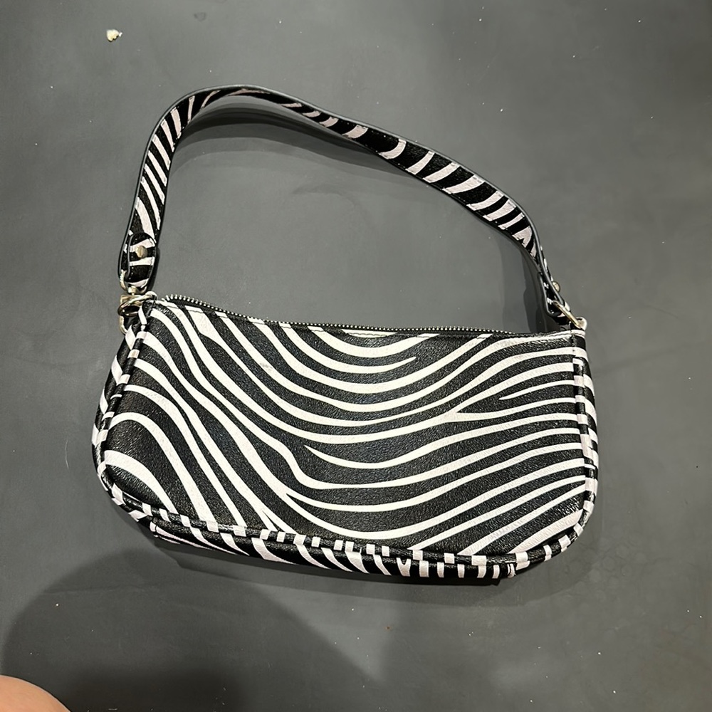 Zebra print shoulder bag Y2K